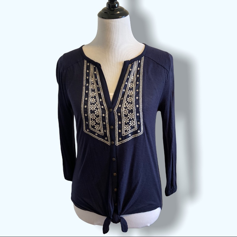 Lucky Brand Tie Front Top Lucky Brand Tie Front Top